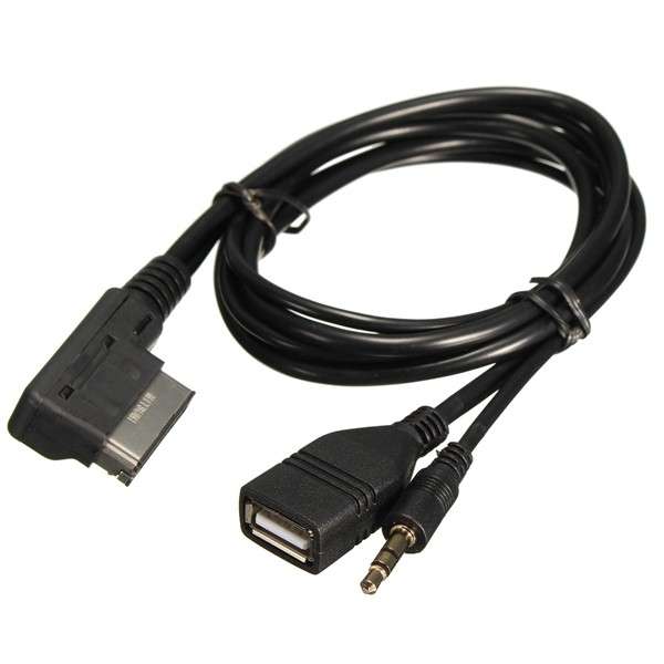 Car AMI MDI Music USB Charger 3.5mm Jack AUX Audio Cable For Audi A3 A5 S5