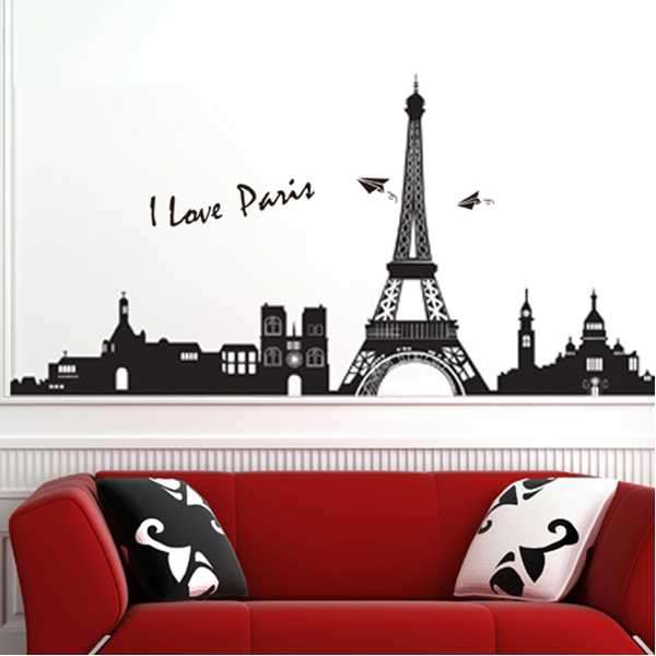33*60CM Reuse Eiffel Tower PVC Wall Sticker TC954