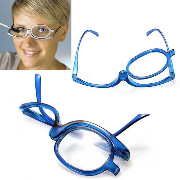 Blue Magnifying Glasses Makeup Reading Glass Folding Eyeglasses Cosmetic