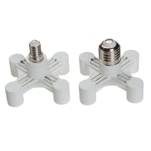 4-in-1 E14/E27 Saving Power Light Lamp Bulb Base Adapter Holder Socket Splitter