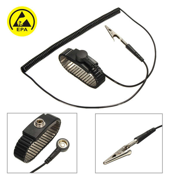 Anti Static ESD Adjustable Wrist Strap Discharge Band Ground Metal Bracelet