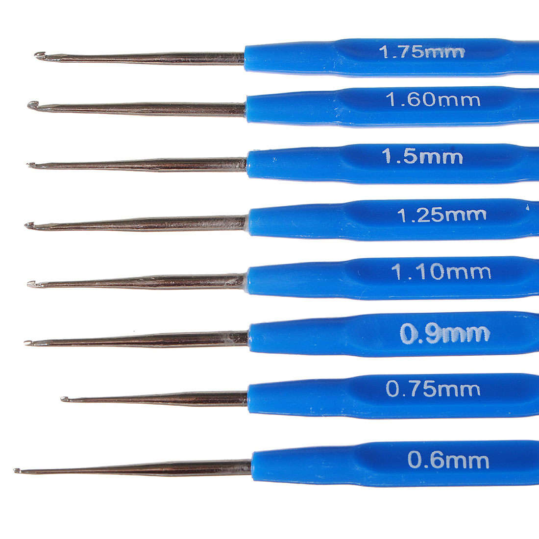 8pcs Blue Plastic Crochet Hook Knitting  Needle Weave Craft  Sewing Fitting