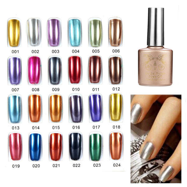 24 Colors Soak off Metal Color UV Gel Nail Polish