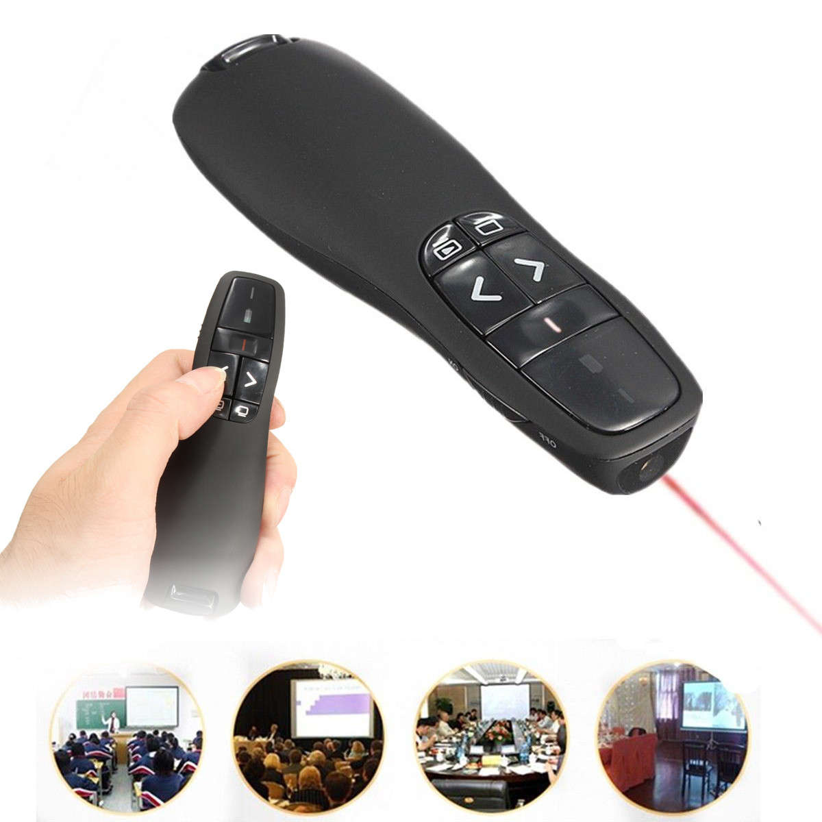 2.4GHz USB Wireless Power Point PPT Presenter Remote Control Laser Pointer Pen