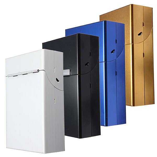 Magnetic Induction Aluminum Pocket For 20 Cigarette Cigar Tobacco Case