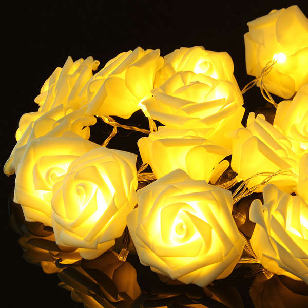 20 LED Romantic Rose Flower Fairy String Light For Wedding Party
