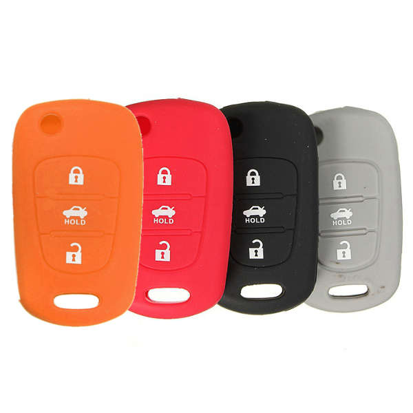 3Button Silicone Key Case Fob Protector Cover For HYUNDAI SANTA