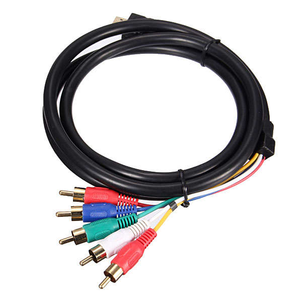 1.5M/5ft Full HDMI Male to 5 RCA RGB Audio Video AV Component Cable