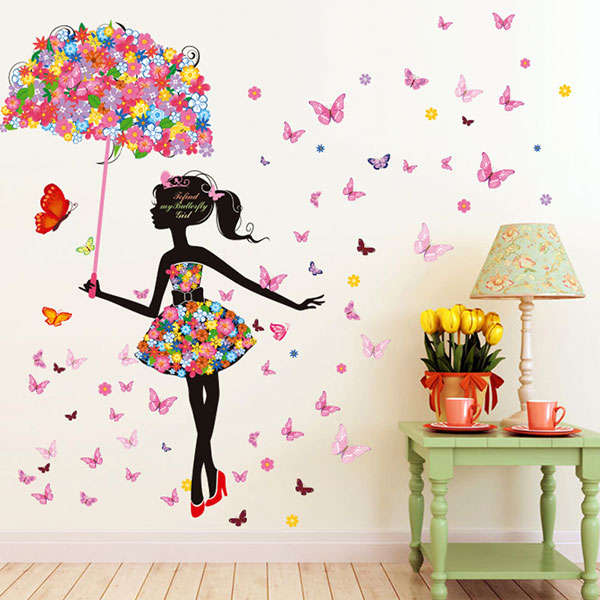 Butterfly Flowers Girls Room Decoration DIY Wall Sticker Wallpaper Art Decal Ho