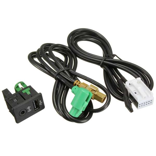 USB AUX Audio Cable Switch Plug for VW Volkswagen Touran Tiguan RCD510 RCD300