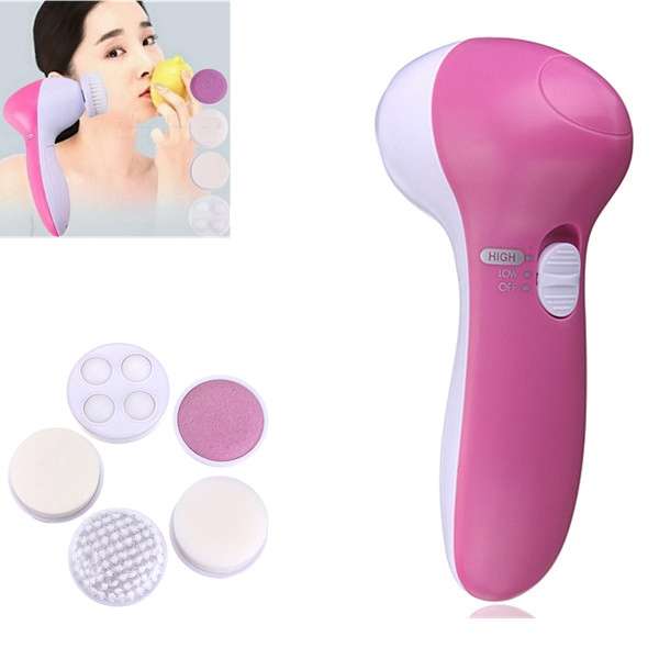 5 In 1 Electric Facial Face Cleansing Brush Set Multifunction Massage Skin Care