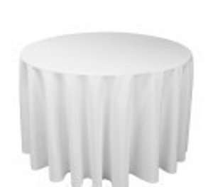 120 inch Round White Tablecloth (10 Pack)