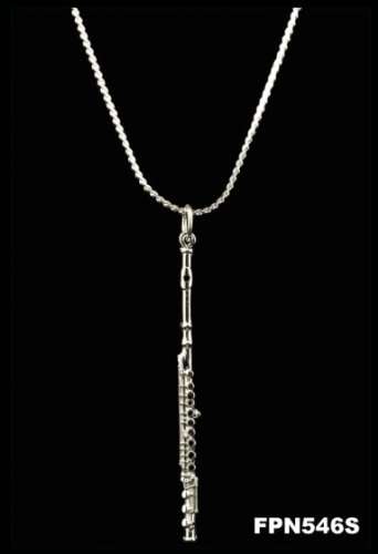 Flute Necklace - Silver