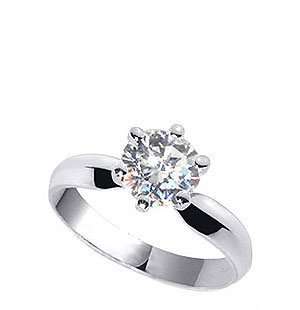 czRound-9 Brilliant Cut Clear Cubic Zirconia Solitaire 3mm Band Sterling Silver Ring Size 9