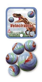 Mega Marbles - VELOCIRAPTOR Marbles (24 Player Marbles & 1 Shooter)