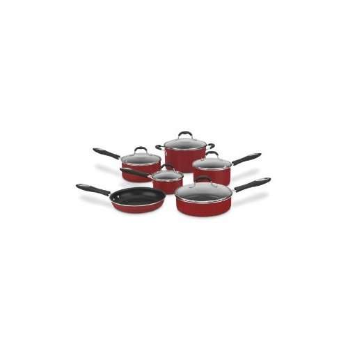 Cuisinart 55-11R Advantage Nonstick 11-Piece Cookware Set, Red