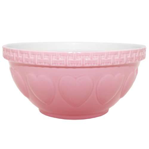 Mason Cash Hearts Mixing Bowl Pink 29cm | Size 12 Mixing Bowl, Ceramic Mixing Bowl