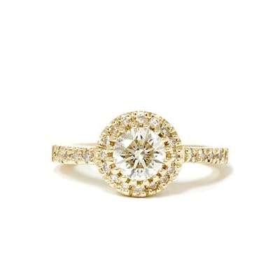 **R55000**.80CT BEAUTIFUL HALO DIAMOND ENGAGEMENT RING 14K YELLOW GOLD