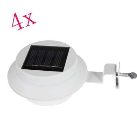 4X Wall Garden Sink Pathway Solar Powered 3 lED Fence Gutter lamp light Outdoor Garden FamilyMall