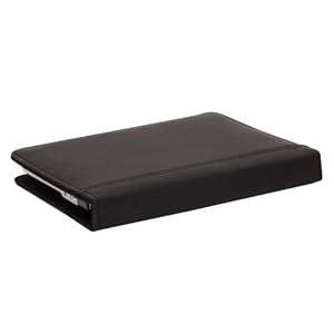 Dust Jacket Protective Cover with Built-in Reading Stand for Amazon Kindle 2 in Black Leather.