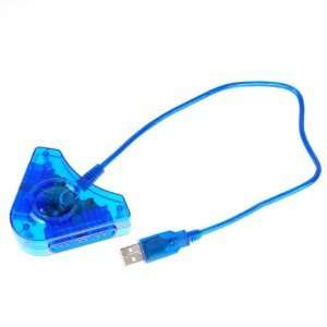 BLUE PS2 CONTROLLER to PC USB ADAPTER CONVERTER FOR Sony Playstation PS2