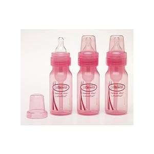 Dr. Brown's BPA Free Baby Bottles 4 Oz. - Pink - 3 Pack