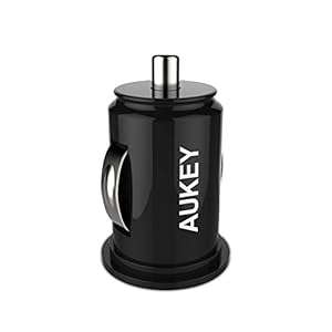 Aukey 4.8A / 24W Dual USB Car Charger Adapter for Apple and Android Devices (The Sm (CC-S1-Black)