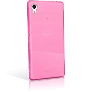iGadgitz Transparent Pink Glossy TPU Gel Skin Case Cover for Sony Xperia M4 Aqua E2303 (20 (Pink)