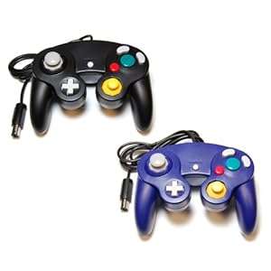 2 x Assecure Compatible purple & black controller pad joypad for Nintendo GameCube & Wii classic