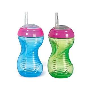 Munchkin 2 Pack Mighty Grip Straw Cup, 10 Ounce, Colors May Vary