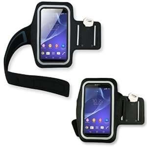 IDACA Black Sports Gym Running Jogging Armband Case Cover for Sony Xperia Z2 Phone