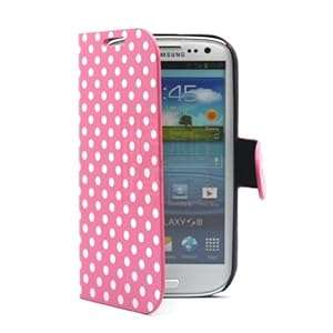 PhoneAdventures Flip Polka Dots Leather Case with Stand for Samsung Galaxy S3 - Pink