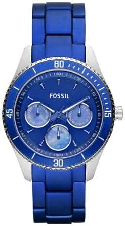 Fossil Stella Aluminum and Stainless Steel Watch Blue ES3035