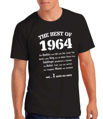 Mens "The Best of 1965" 50th Birthday T Shirt Gift, 100% Soft Cotton