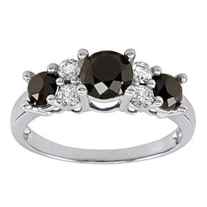 **R45000**2 cttw 10k White Gold Black and White Diamond Ring Size 7