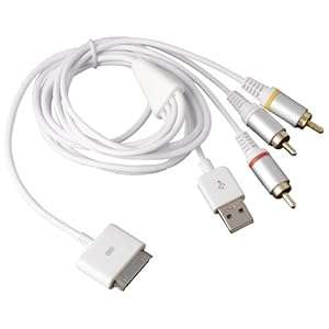 Composite AV Video to TV RCA Cable USB Charger For iPod iPad 2 3 iPhone