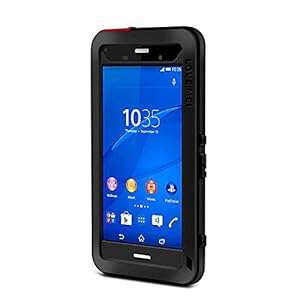 Lovemei Aluminum Gorilla Glass Metal Case Powerful Shockproof Protective Cover for SONY X (black)