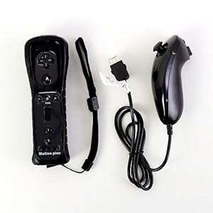 Belpair Remote and Nunchuck with Built-in Motion Plus + Silicon Case for Nintendo wii