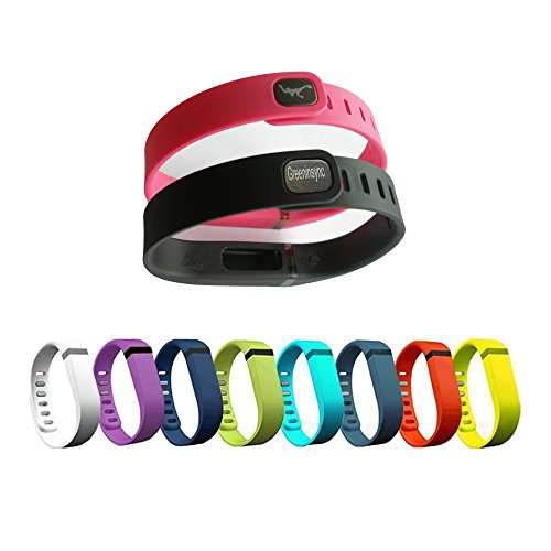 GreenInsync Replacement Bands for Fitbit Flex with Clasps, Large - Assorted Colors
