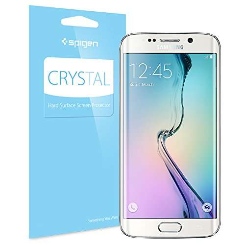 Galaxy S6 Edge Screen Protector, Spigen [Crystal] Full HD [CR] Edge-Less Coverage High Definition (H
