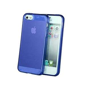 New iPhone 5s- 5c iphone 6 Clear See Through Gel Skin Case (iphone 5s-5 blue)