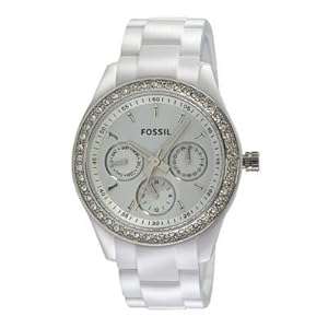 Fossil Quartz, Mother of Pearl Dial with White Silicone Bracelet - Women's Watch ES1967