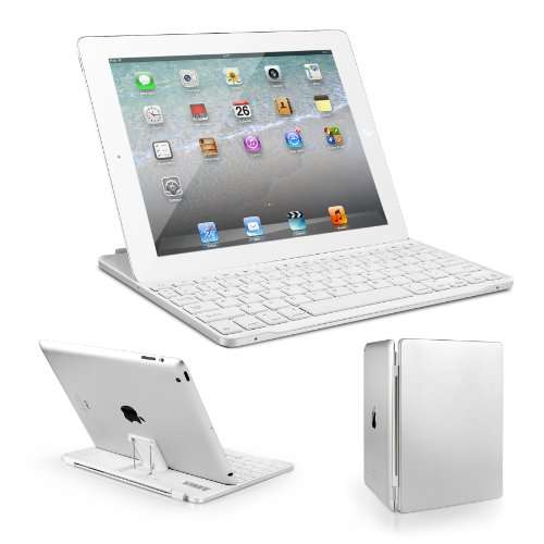 Anker&reg; Ultrathin Bluetooth Wireless Keyboard Aluminum Cover with Stand for iPad 4 / 3 / 2 - Whit