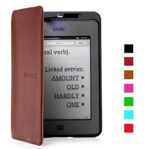 Mulbess Kindle Touch Lighted Genuine Leather Case Cover with Built-in-LED Light (Brown)