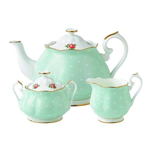 Royal Albert New Country Roses Polka Rose Tea Set, 3-Piece