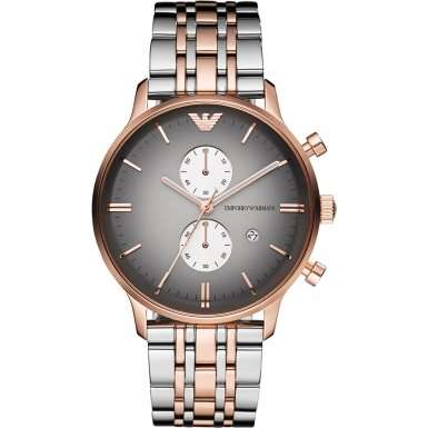 Emporio Armani AR1721 Mens Grey and Rose Gold IP Gianni Watch