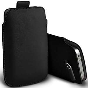 ( Black ) Motorola Moto G 4G High Quality PU Leather Pull Tab Stylish Fitted Pou (Black Pull tab)