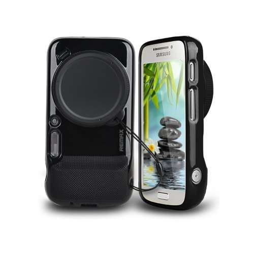 REMAX Back Skin TPU Soft Case Shell with Lens Cap Cover for Samsung Galaxy S4 Zoom C101 (black)
