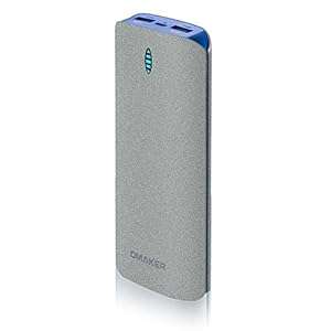 Omaker Intelligent 15600mAh (Dual 2.1A Output and 2.1A Input) Nice Frosted Polish Fin (Grey+Blue)
