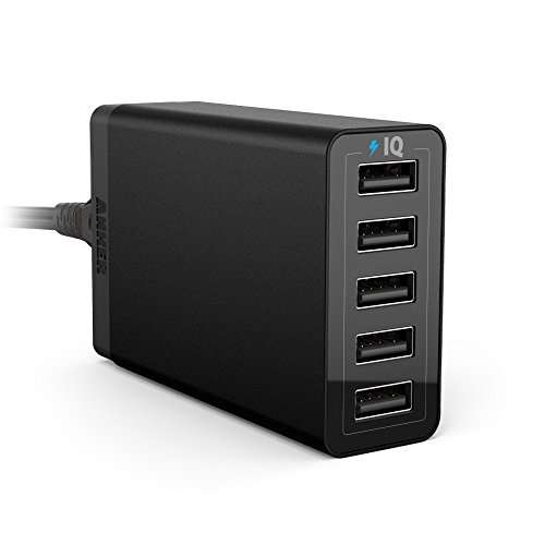Anker&reg; 40W 5-Port Family-Sized Desktop USB Charger with PowerIQTM Technology for iPhone 6 5s 5c